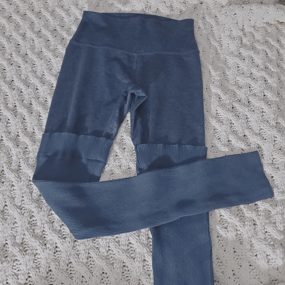 Aerie Over The Knee Leg Warmer Blue High-Rise Leggings - Picture 3 of 16